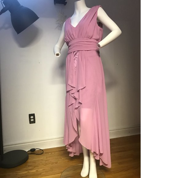 NWT Le Chateau Lilac Purple Lavender Chiffon Wedding Gown Maxi dress - Picture 3 of 5